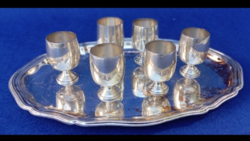 Sterling Cartier, és B&M 6 db ,2 centes poharak .1870-80 évekből