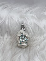 Retro  régi üveg karácsonyfadísz,házikó