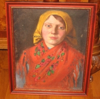 CSODÁS GARANTÁLTAN EREDETI SZÁSZ ISTVÁN / 1878- / : LÁNY NÉPVISELETBEN