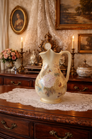 Antik Zsolnay fajansz kancsó krizantém dekorral