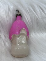 Retro  régi üveg karácsonyfadísz,házikó