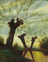 Magyar festő XX. század első fele : Ártéri fűzfák