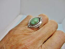 Régi kézműves  ezüstgyűrű valódi szép türkiz kővel