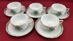 Herendi zöld Apponyi mintás teás csészék