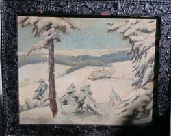 Csordák Lajos. Téli táj.