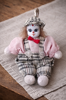 Porcelán fejű bohóc figura – 12 cm