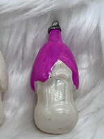 Retro  régi üveg karácsonyfadísz,házikó