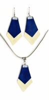 Új,handmade valódi bőr szett -nyaklánc+fülbevaló