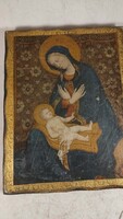 Antik fára festett ikon 342