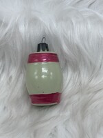 Retro  régi üveg karácsonyfadísz,hordó