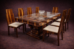 Art deco étkező garnitúr, 8 személyes ebédlő
