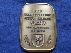 19. Hermann Helber Gedächtnislauf 1967 Turn-u. Sportverein Gronau E,V. - emlékplakett akasztóval