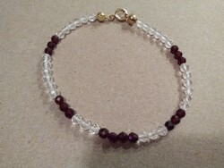 Gránát- hegyikristály karkötő