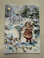 Egyedi, kézműves képeslap, lap ?  - ragasztott szalvéta talán ?!                     -5.