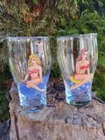 Mid Century, retro, vintage Pin-Up söröspohárpár az '50-'60-as évekből