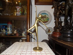 Antik Mid-Century Modern,  Modernista Réz Balerina Szobor (35 cm)
