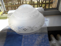 Antik kristály qlsó lámpabúra csiszolt üveg--befogó 20 cm