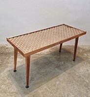 Mid century modern  vörösréz  kisasztal, asztalka, virágtartó