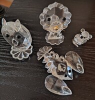 Cseh csiszolt kristály állatfigurák (bagoly, oroszlán, rák, maci..)