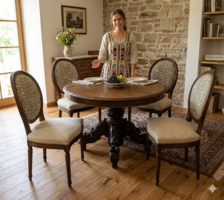 Reneszánsz nagyra nyitható étkező/tárgyaló vagy szalonasztal