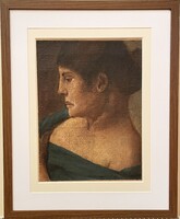 Art-deco női fej , olaj-vászon