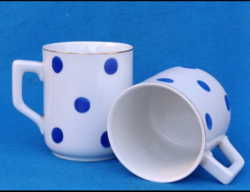 Zsolnay ,jelzett kék pettyes ,porcelán bögre 1925 -től