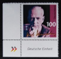 N1824bas / Németország 1995 Kurt Schumacher, politikus bélyeg postatiszta bal alsó ívsarki