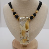 Eredeti Designer Murano üveg medál aranyozott ezüst nyaklánc.Tanúsítvánnyal