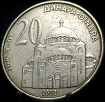Szerbia 20 Dinár, 2003 A19F5