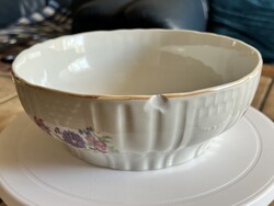 Zsolnay rózsás komatál, pogácsás tál, 21 cm