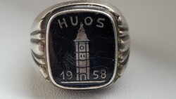 Ezüst gyűrű HUOS 1958 - A Honvéd Altiszti Iskola elbocsátási gyűrűje osztrák