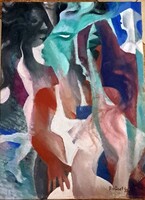 XX. sz Magyar festő : Arcok és testek emlékezete” olaj,vászon.