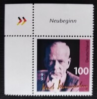 N1824bfs / Németország 1995 Kurt Schumacher, politikus bélyeg postatiszta bal felső ívsarki