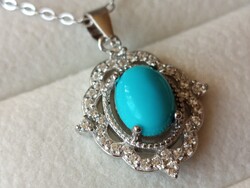 Türkiz 925 ezüst medál