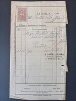 1939 Orosháza Soós Lajos tüzifa kereskedő számla illetékbélyeggel