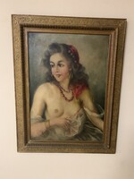 Cigánylány kártyával a kezében.