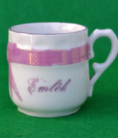 Szecessziós porcelán emlék kávés csésze 1920 évek