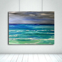 JMModernAbstract SCENT OF THE SEA 110X80X4 cm-es festmény feszített vásznon