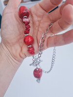 Vagány korall és gyöngy nyaklánc - játékos védelem