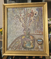 Tóth-Vissó Árpád: Virágok kerámia vázában