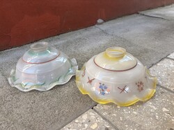 Régi  konyhai  fodros lámpabúra lámpa nosztalgia paraszti dekoráció