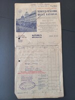 1948 Budapest Nemzeti Szálloda Hotel National számla térképes hátoldallal