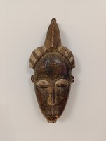 Afrikai maszk patinás antik Baule népcsoport fa Elefántcsontpart africká maska D79 340 6475