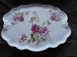 Antik rózsás kínálótál - porcelán tál