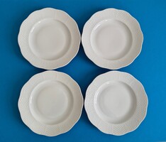 Herendi porcelán festetlen fehér 4 darab süteményes tányér,  d: 20, 5 cm