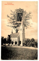 Mária-Remete  - Kegytemplom , kegykép felette -  antik litho képeslap a Kápolna-Egylet kiadása 1915