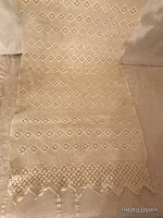 FÜGGÖNY - 2 db - KÉZIMUNKA - HORGOLT - CSIPKE - MUZEÁLIS - 145 x 64 cm - NAGYON VASTAG - HIBÁTLAN