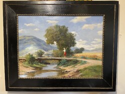 Szontágh Tibor - Nyári napon..80x100xm kerettel..!