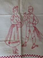 Antik, vászonra hímzett törülközők!