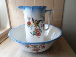 Régi angol Newhall porcelán mosdótál és mosdókancsó